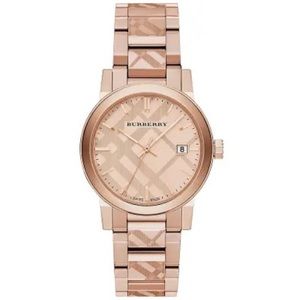 Burberry Classic Check Stamped Watch - Rose Gold and Sapphire Crystal